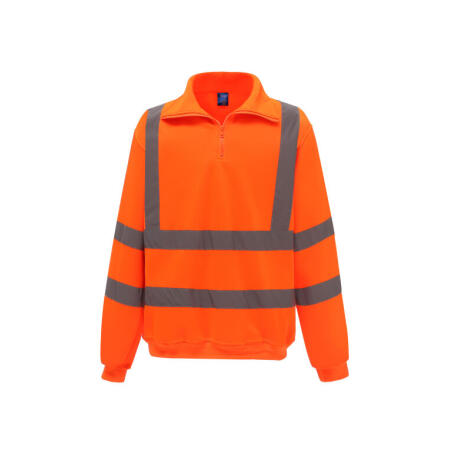 Yoko HVK06 Yoko Hi-Vis 1/4 Zip Sweatshirt Hi Vis Orange