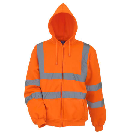 Yoko HVK07 Yoko Hi-Vis Zipped Hoodie Hi Vis Orange