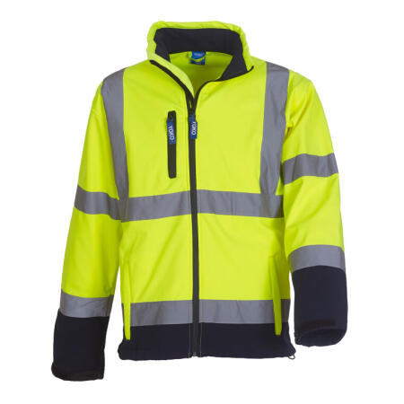 Yoko HVK09 Yoko Hi-Vis Softshell Jacket Hi-Vis Yellow/Navy
