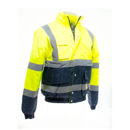 Yoko HVP218 Yoko Hi-Vis 2 Tone Bomber Jacket Hi-Vis Yellow/Navy