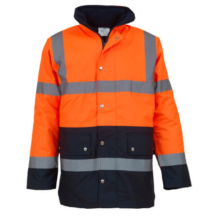 Yoko HVP302-3M Yoko Hi-Vis Two Tone Motorway Jacket Hi Vis Orange/Navy