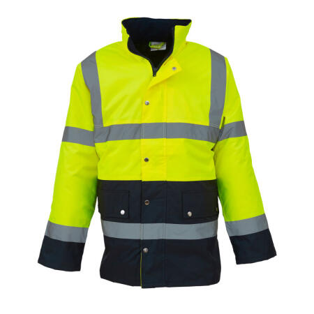 Yoko HVP302-3M Yoko Hi-Vis Two Tone Motorway Jacket Hi-Vis Yellow/Navy