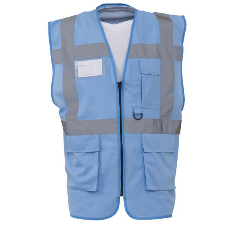 Yoko HVW801 Yoko Hi-Vis Executive Waistcoat Sky Blue