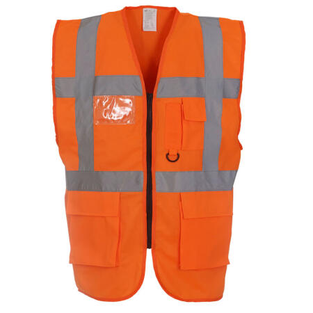 Yoko HVW801 Yoko Hi-Vis Executive Waistcoat Hi Vis Orange