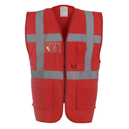 Yoko HVW801 Yoko Hi-Vis Executive Waistcoat Red