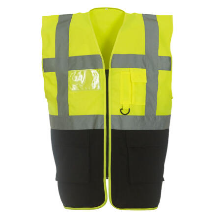 Yoko HVW801 Yoko Hi-Vis Executive Waistcoat Hi Vis Yellow/Black