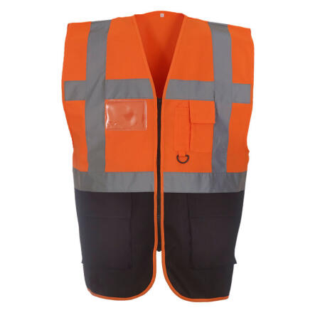 Yoko HVW801 Yoko Hi-Vis Executive Waistcoat Orange/Black