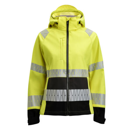 Jobman JM1377 Jobman Women's Softshell Jacket Hi-Vis Yellow/Black
