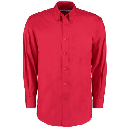 Kustom Kit KK105 Kustom Kit Classic Fit L/S Premium Oxford Shirt Red