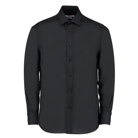 Kustom Kit KK131 Kustom Kit Tailored Fit L/Sleeve Business Shirt Black