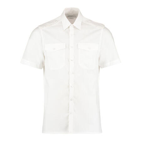 Kustom Kit KK133 Kustom Kit Tailored Fit S/Sleeved Pilot Shirt White