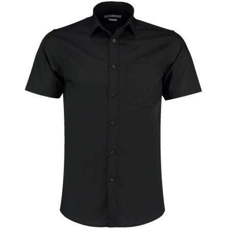 Kustom Kit KK141 Kustom Kit Tailored Fit Short Sleeve Poplin Shirt Black