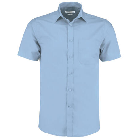 Kustom Kit KK141 Kustom Kit Tailored Fit Short Sleeve Poplin Shirt Light Blue