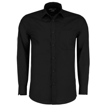 Kustom Kit KK142 Kustom Kit Tailored Fit Long Sleeve Poplin Shirt Black