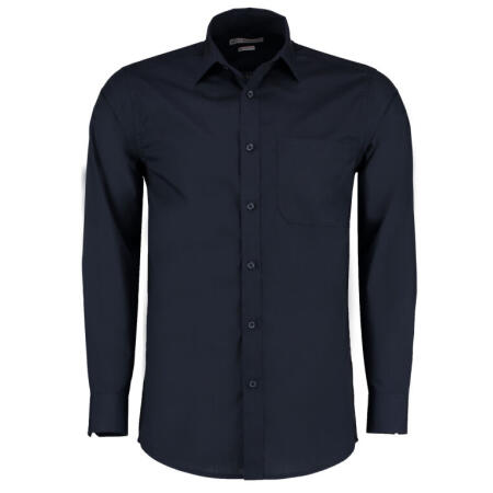 Kustom Kit KK142 Kustom Kit Tailored Fit Long Sleeve Poplin Shirt Dark Navy