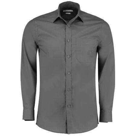 Kustom Kit KK142 Kustom Kit Tailored Fit Long Sleeve Poplin Shirt Graphite