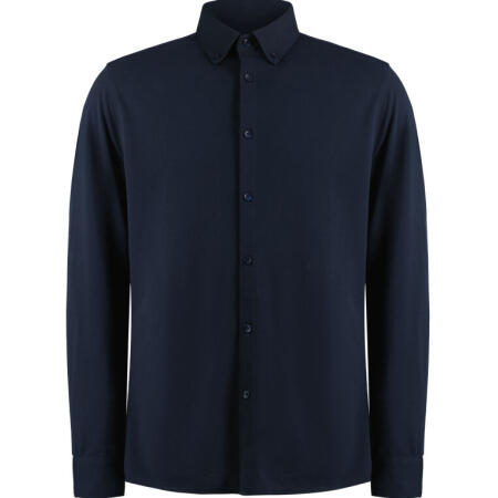 Kustom Kit KK143 Kustom Kit Tailored Fit Superwash Pique Shirt (LS) Navy