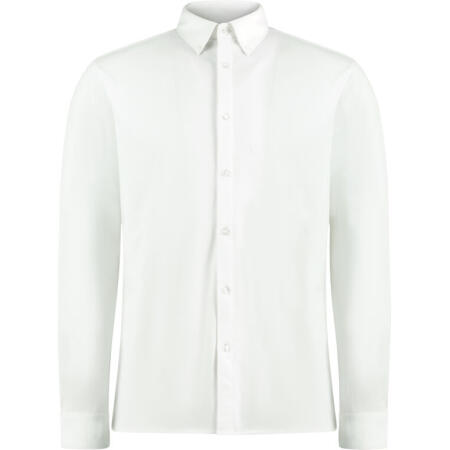 Kustom Kit KK143 Kustom Kit Tailored Fit Superwash Pique Shirt (LS) White