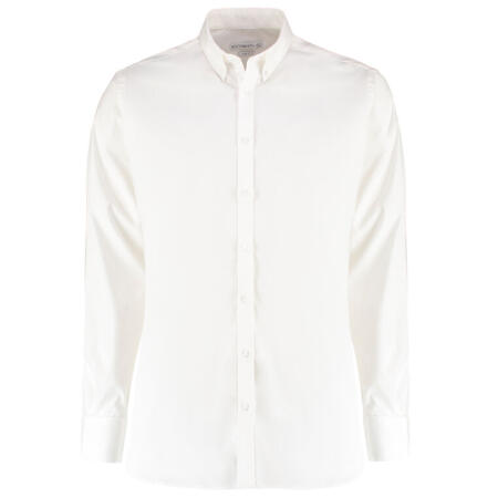 Kustom Kit KK182 Kustom Kit Slim Fit L/Sleeve Stretch Oxford Shirt White