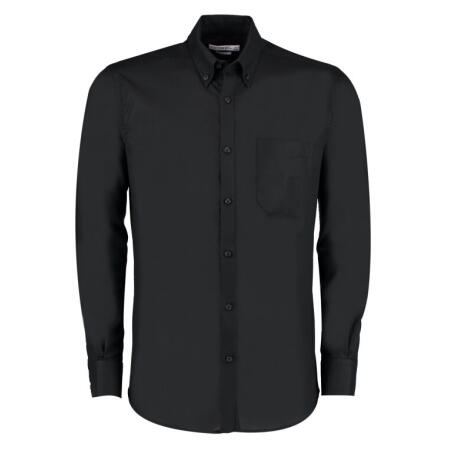 Kustom Kit KK184 Kustom Kit Slim Fit L/Sleeve Workwear Oxford Shirt Black