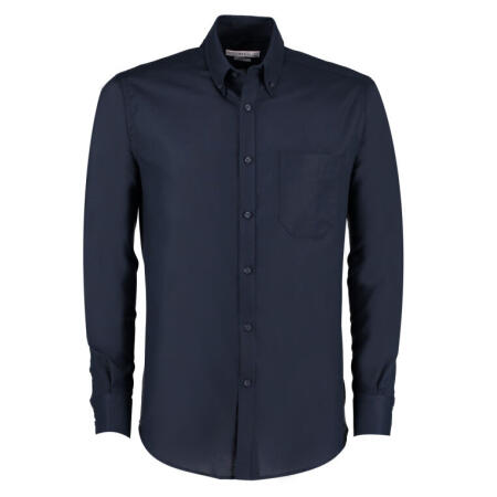 Kustom Kit KK184 Kustom Kit Slim Fit L/Sleeve Workwear Oxford Shirt Navy