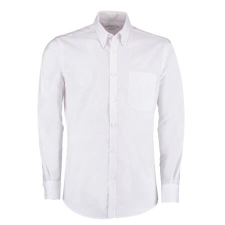 Kustom Kit KK184 Kustom Kit Slim Fit L/Sleeve Workwear Oxford Shirt White