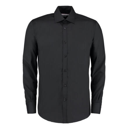 Kustom Kit KK192 Kustom Kit Slim Fit L/Sleeve Business Shirt Black