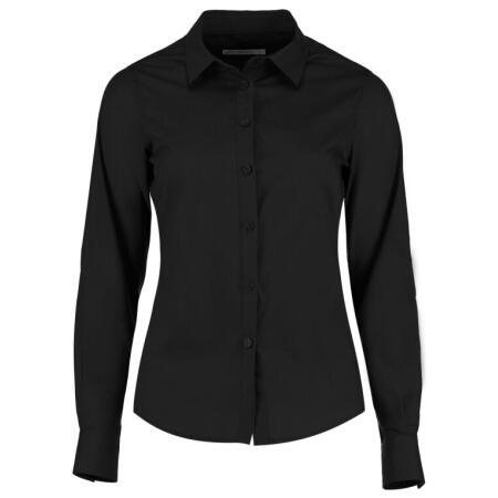 Kustom Kit KK242 Kustom Kit Tailored Long Sleeve Poplin Shirt Black