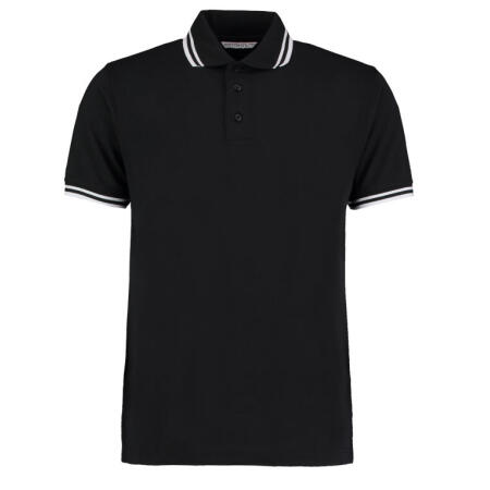 Kustom Kit KK409 Kustom Kit Classic Fit Tipped Collar Polo Black/White