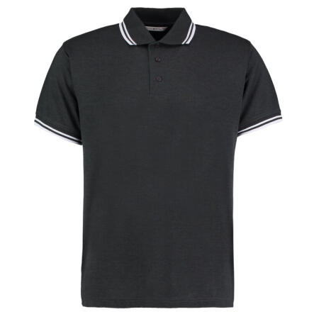 Kustom Kit KK409 Kustom Kit Classic Fit Tipped Collar Polo Graphite/ White