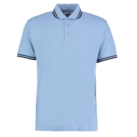 Kustom Kit KK409 Kustom Kit Classic Fit Tipped Collar Polo Light Blue/Navy