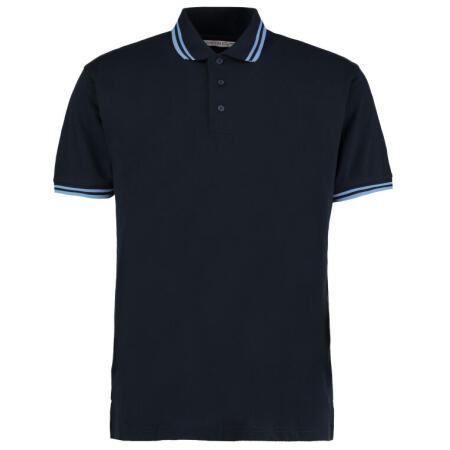 Kustom Kit KK409 Kustom Kit Classic Fit Tipped Collar Polo Navy/Light Blue