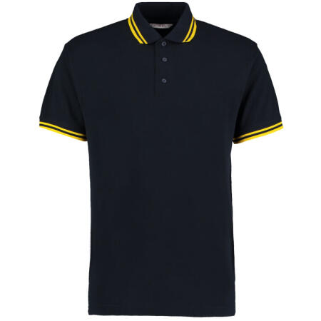 Kustom Kit KK409 Kustom Kit Classic Fit Tipped Collar Polo Navy/Yellow