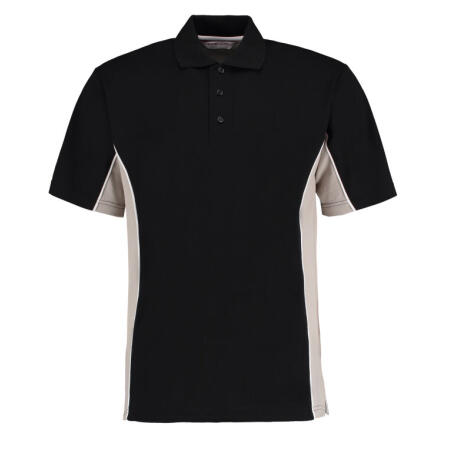 Kustom Kit KK475 Kustom Kit Classic Fit Track Polo Black/Grey/White