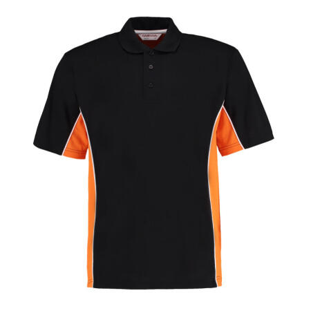 Kustom Kit KK475 Kustom Kit Classic Fit Track Polo Black/Orange/White
