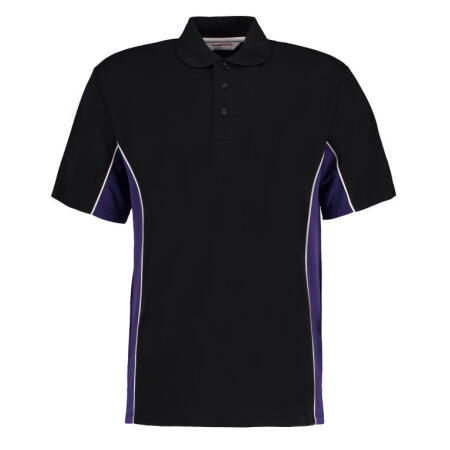Kustom Kit KK475 Kustom Kit Classic Fit Track Polo Black/Purple/White