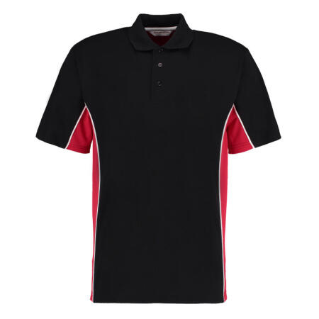 Kustom Kit KK475 Kustom Kit Classic Fit Track Polo Black/Red/White
