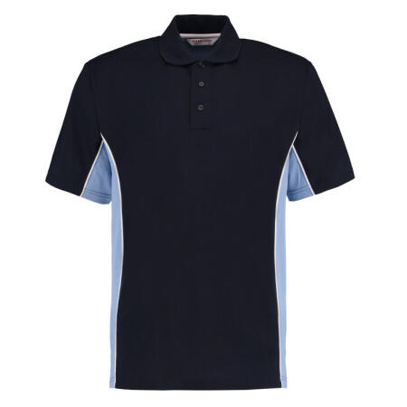 Kustom Kit KK475 Kustom Kit Classic Fit Track Polo Navy/Light Blue/White