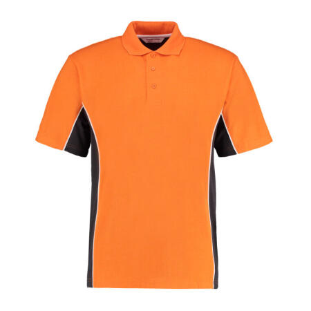 Kustom Kit KK475 Kustom Kit Classic Fit Track Polo Orange/Graphite/White