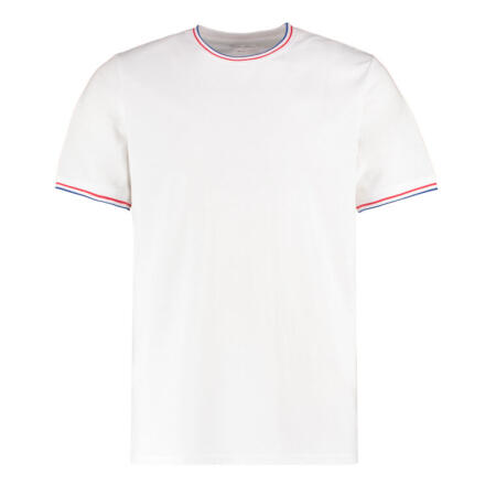 Kustom Kit KK519 Kustom Kit Fashion Fit Tipped Tee Black/White/Red