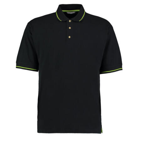 Kustom Kit KK606 Kustom Kit Classic Fit St.Mellion Polo Black/Lime