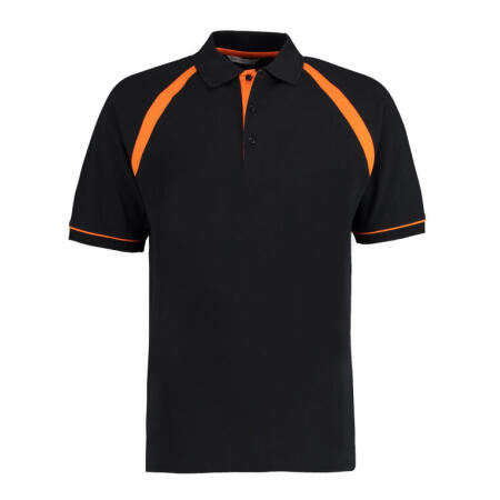 Kustom Kit KK615 Kustom Kit Classic Fit Oak Hill Polo  Black/Orange