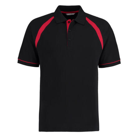 Kustom Kit KK615 Kustom Kit Classic Fit Oak Hill Polo  Black/Bright Red