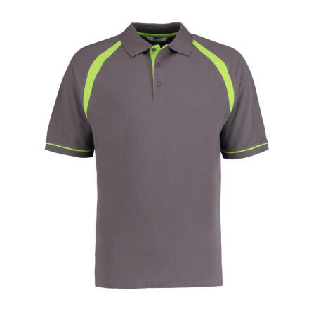 Kustom Kit KK615 Kustom Kit Classic Fit Oak Hill Polo  Charcoal/ Lime