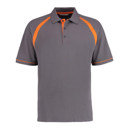 Kustom Kit KK615 Kustom Kit Classic Fit Oak Hill Polo  Charcoal/Orange
