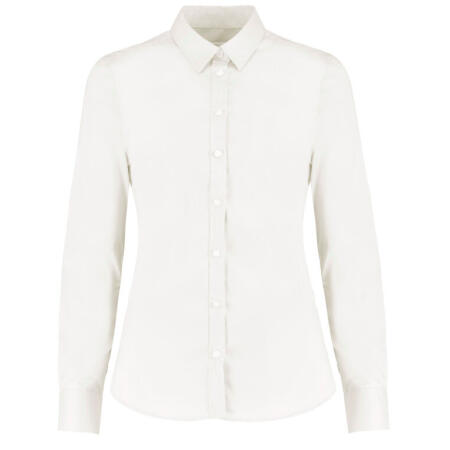 Kustom Kit KK782 Kustom Kit Tailored Fit L/S Stretch Oxford Shirt White