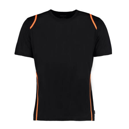 Kustom Kit KK991 Kustom Kit Men's Regular Fit Cooltex Contrast Tee Black/Fluorescent Orange