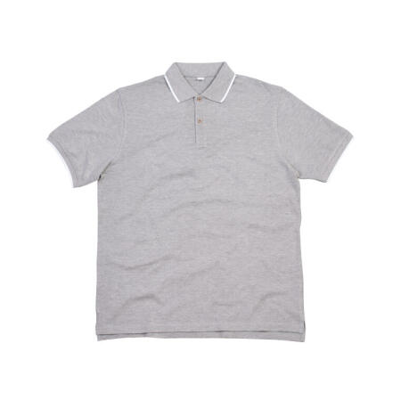 Mantis M191 Mantis The Tipped Polo Heather Grey Melange/White