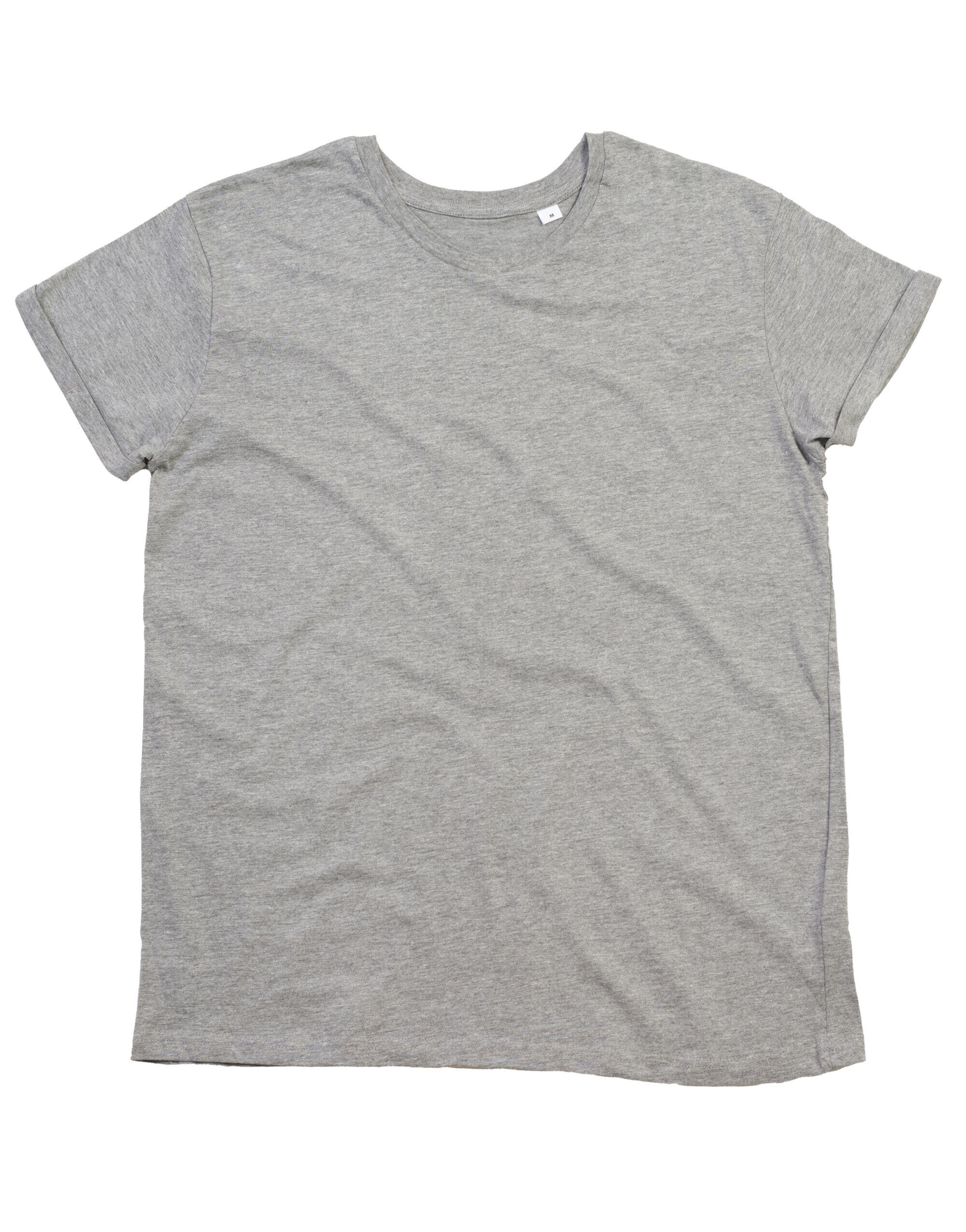 Mantis Heather Grey Melange Men's Organic Roll Sleeve T