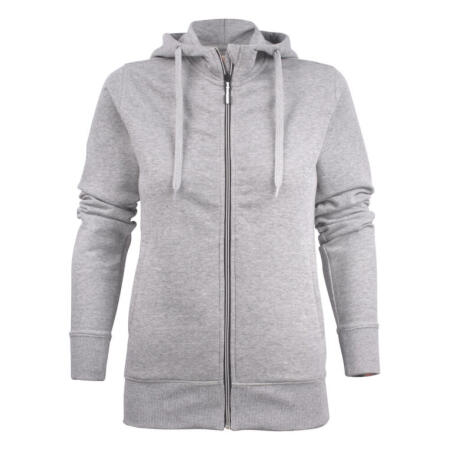 Printer Essentials PE2262052 Printer Essentials Ladies Overhead Full Zip Hoody Grey Melange